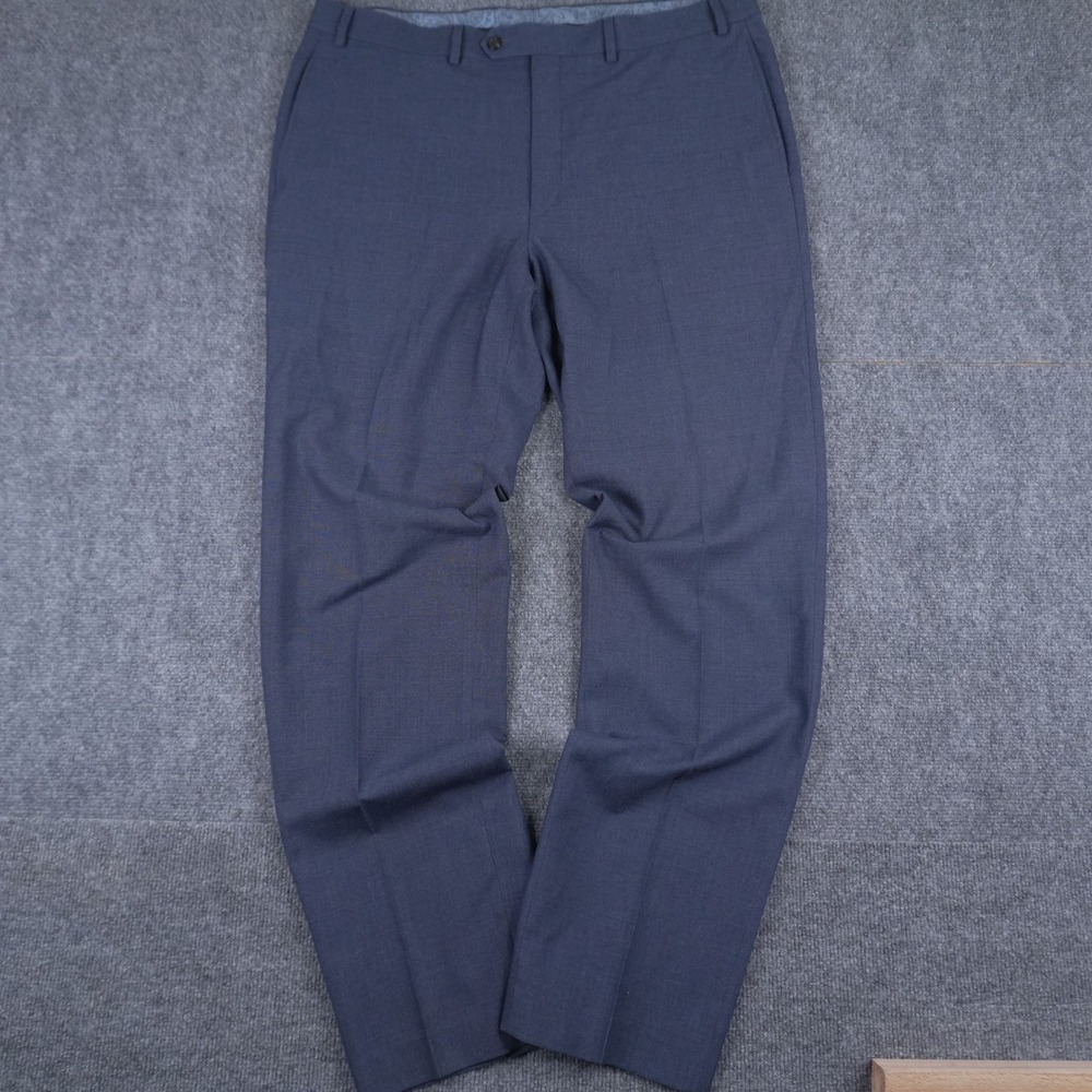 Lauren Ralph Lauren Dress Pants Mens 38x34 Blue‎ Windowpane Check Flat Front - Picture 4 of 11